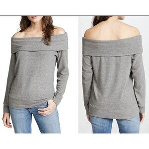 Cupcakes and Cashmere Brooklyn Off Shoulder‎ Top Long Sleeve Gray Size Large
